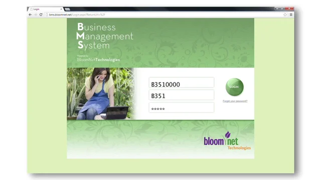screenshot of BloomNet Business Management System